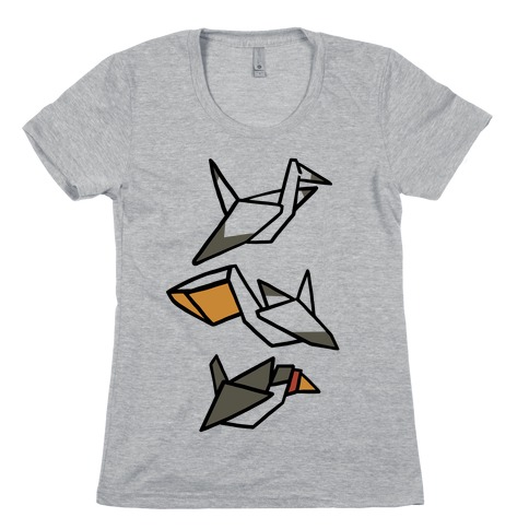 Nautical Origami Seabirds Womens T-Shirt