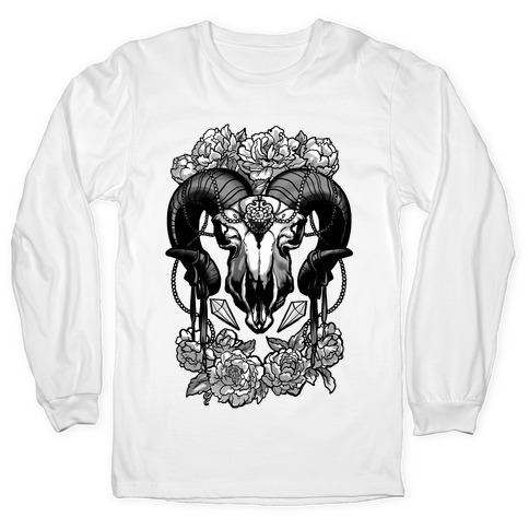 Flowery Ram Skull T-Shirts