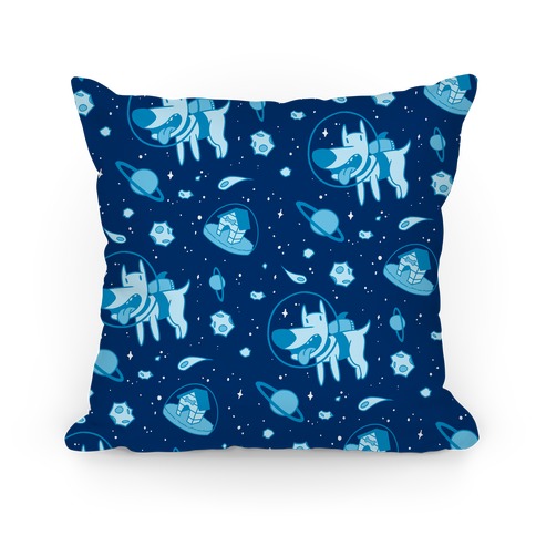 Blast Off Space Dog Pillow
