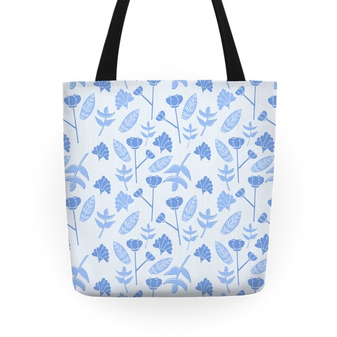 Floral Pattern (Blue) Tote