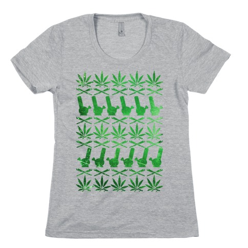 Weed Pattern  Womens T-Shirt