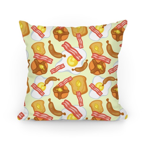 Breakfast Food Pattern Pillow Pillows | LookHUMAN