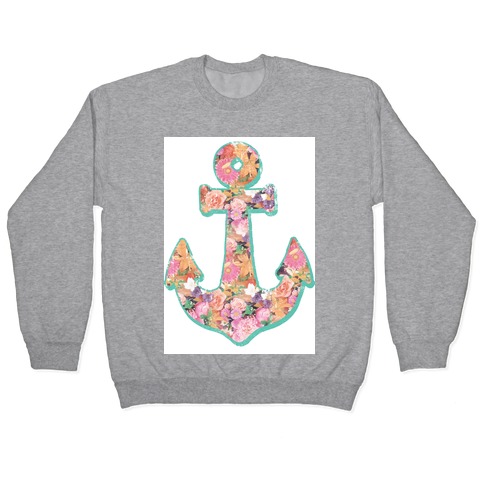 Floral Anchor (Coral) Pullover