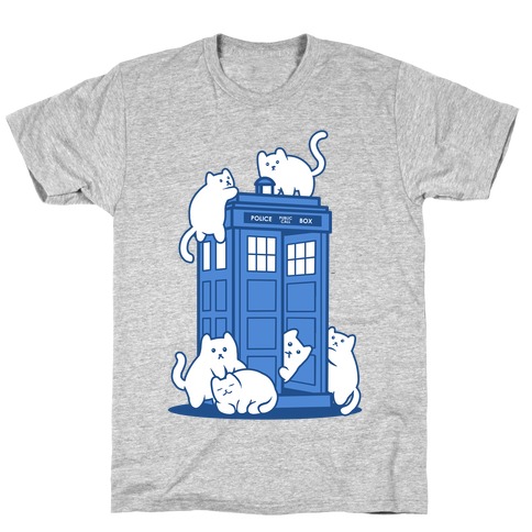 Catipose and the Tardis T-Shirt