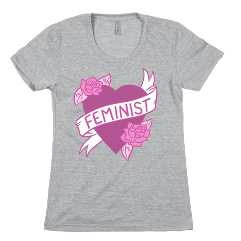 Feminist Heart Womens T-Shirt
