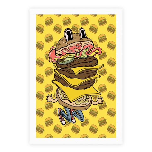 Triple Decker Burger Dude Poster