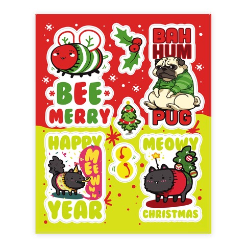 Cute Christmas Stickers and Decal Sheet