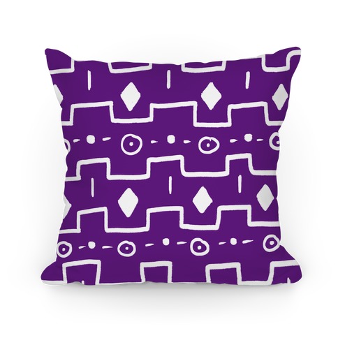 Purple Tribal Doodle Pattern Pillow