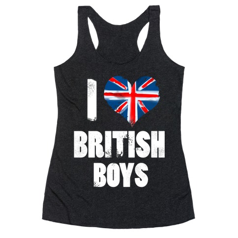 I (Heart) British Boys Racerback Tank Top
