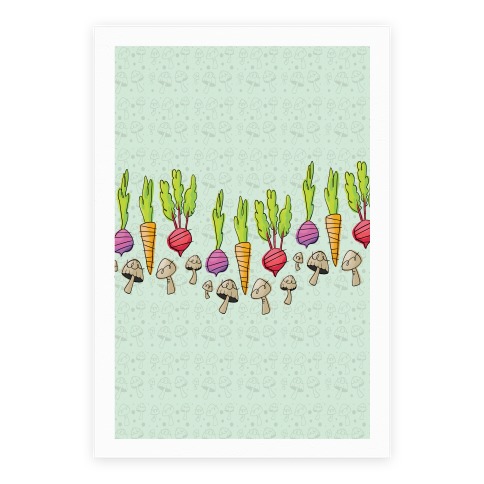 Retro Vegetable Pattern Poster