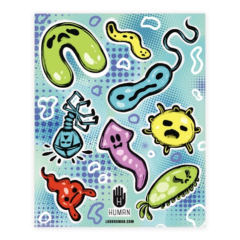 Cute Microbe Sticker and Decal Sheets | LookHUMAN