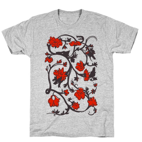 Little Red Riding Hood & Wolf Floral Pattern T-Shirt