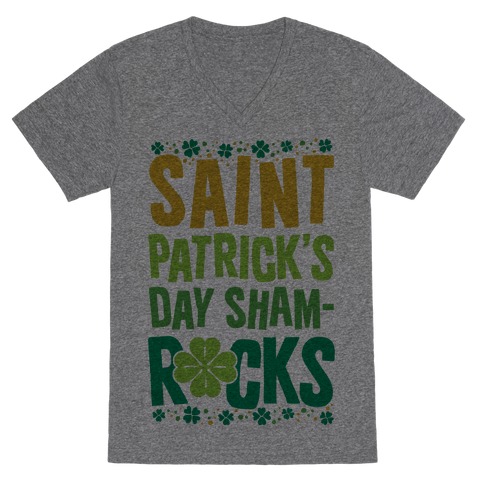 St. Patrick's Day Sham-ROCKS V-Neck Tee Shirt