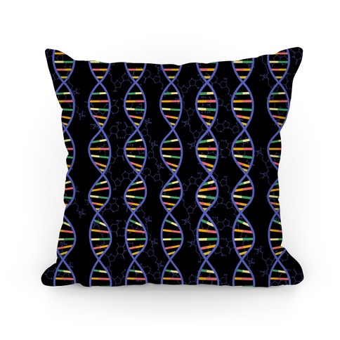 DNA Strands and Molecular Structure Pattern Pillow