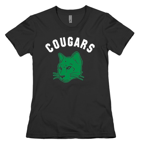 Cougar Green Black & White Womens T-Shirt