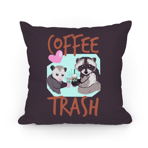 Cuddles, Chaos & Coffee Funny Quote Throw Pillow by EnvyArt