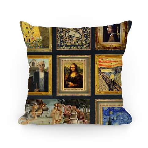 Pixel Classic Paintings Pillow
