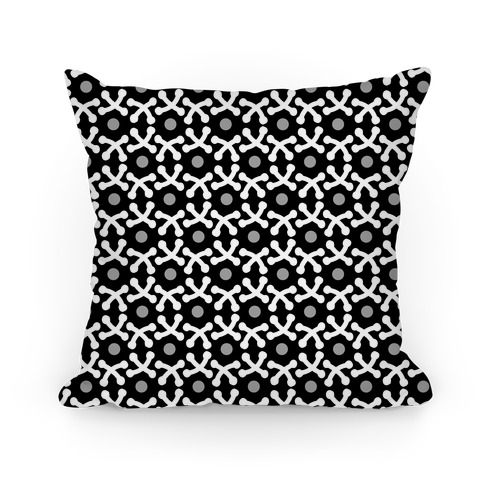 Black and White Crafters Stitch Pattern Pillow