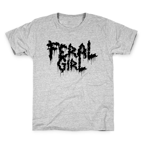 Feral Girl Metal Band Parody Kids T-Shirt