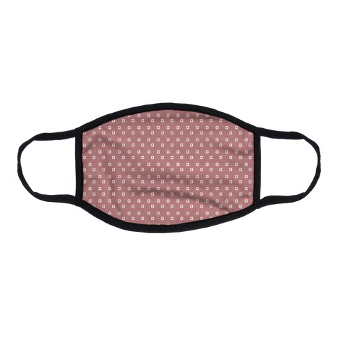 Dainty Squares Pattern Dusty Pink Flat Face Mask