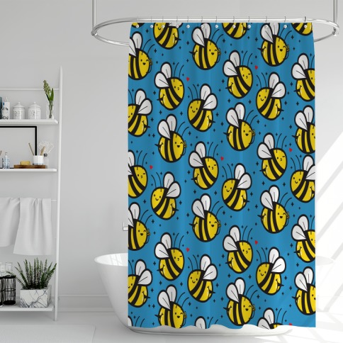 Shower Curtain Shower Curtains Bee Bathroom Decor Bath Curtain Bee