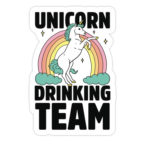 Unicorn Drinking Team Die Cut Sticker