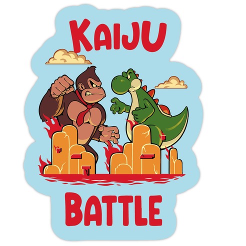 Kaiju Battle Die Cut Sticker