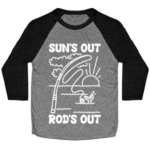 Sun's Out Rods Out White Print Baseball Tee