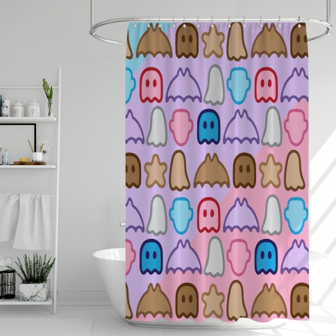Spoopy Cereal Parody Pattern Shower Curtain