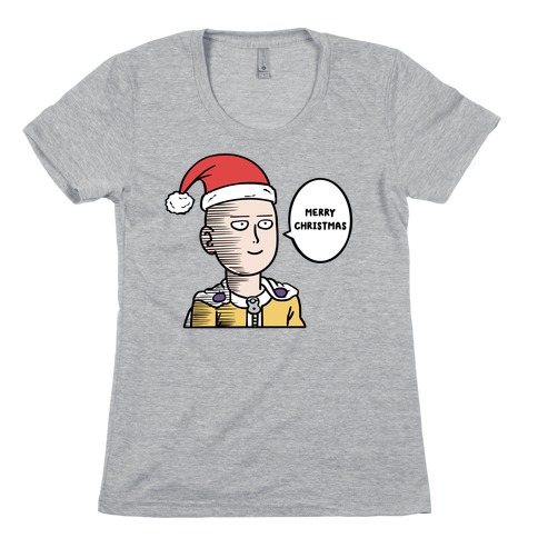 Saitama Merry Christmas Parody Womens T-Shirt