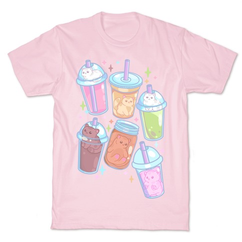 Kawaii Cat Cafe Drinks T-Shirt