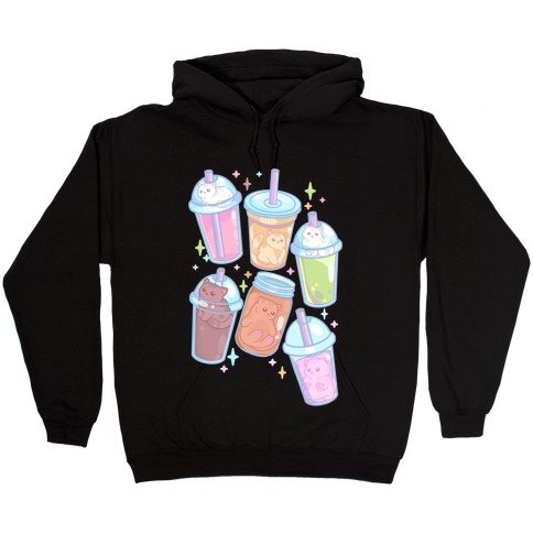 Kawaii Cat Cafe Drinks Hooded Sweatshirt