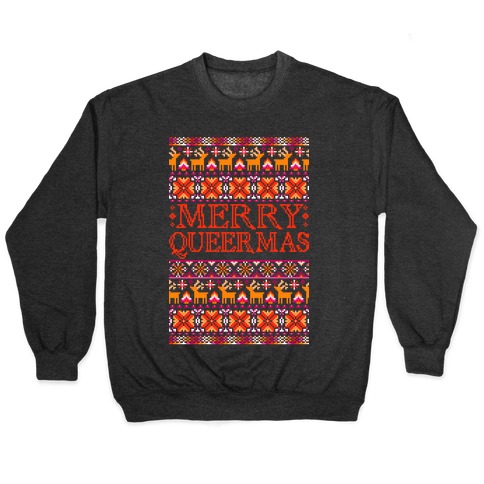 Merry Queermas Lesbian Pride Christmas Sweater Pullover