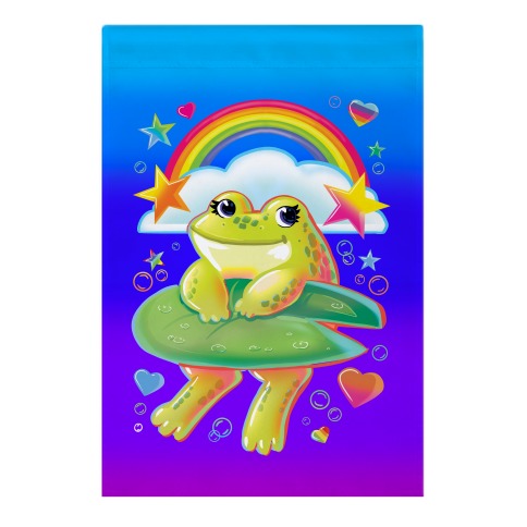 90's Rainbow Frog Garden Flag