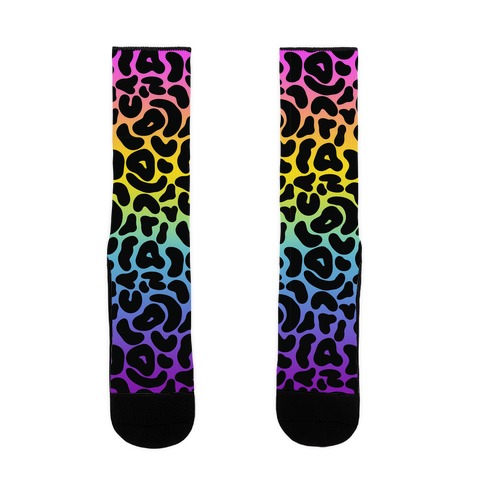 Rainbow Cheetah Print Sock