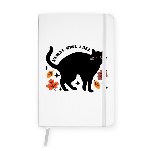 Feral Girl Fall Black Cat Notebook