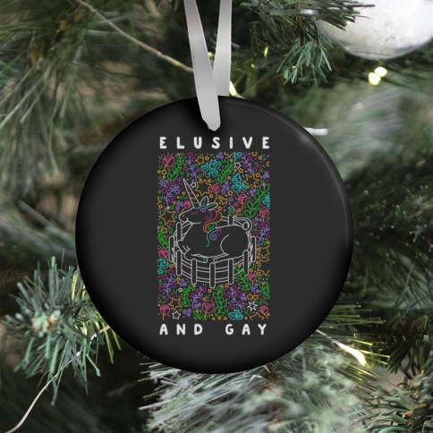 Elusive And Gay Unicorn  Ornament