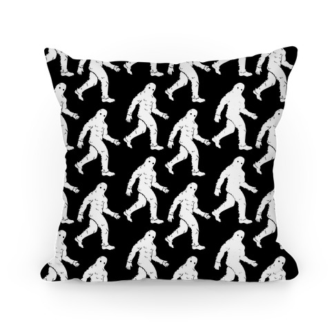 Big Foot Pattern Black and White Pillow