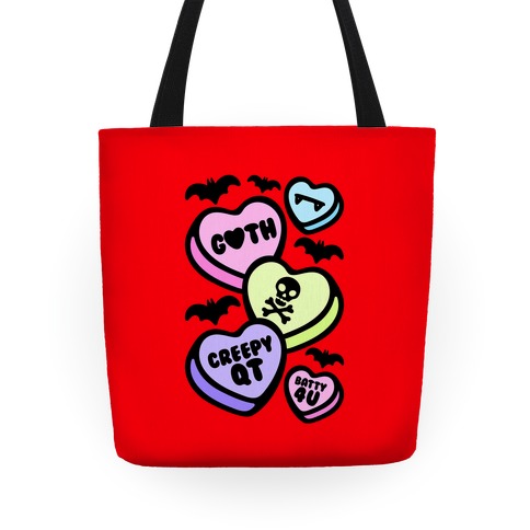 Goth Candy Hearts Tote