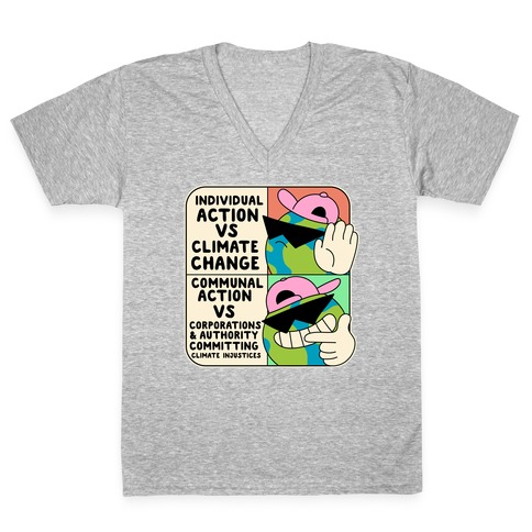 Cool Earth Meme V-Neck Tee Shirt