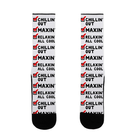 Chillin' Out Maxin' Relaxin' All Cool Checklist Sock