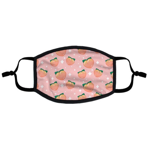 Peaches N' Sparkles Pattern Pink Flat Face Mask