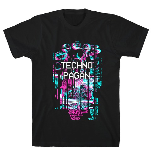 Techno Pagan Glitch Art T-Shirt
