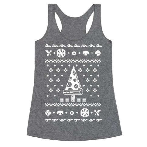 Ugly Pizza Christmas Sweater Racerback Tank Top