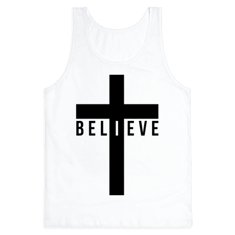 I Believe (Cross) Tank Top | LookHUMAN