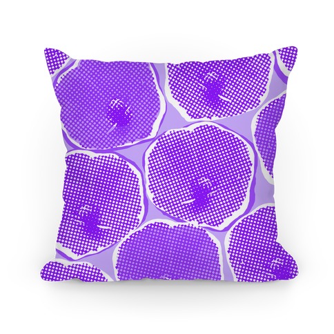 Large Purple Poppy Flower Pattern Pillow