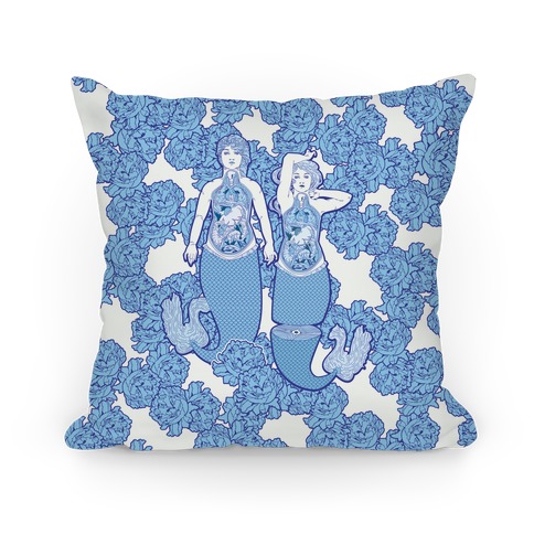 Mermaid Autopsy Pattern Pillow