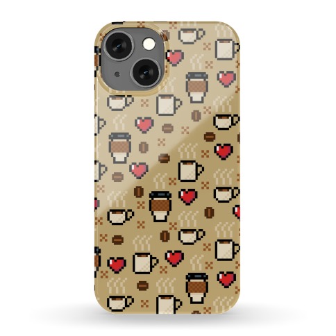 Coffee Pixel Art Pattern Phone Case