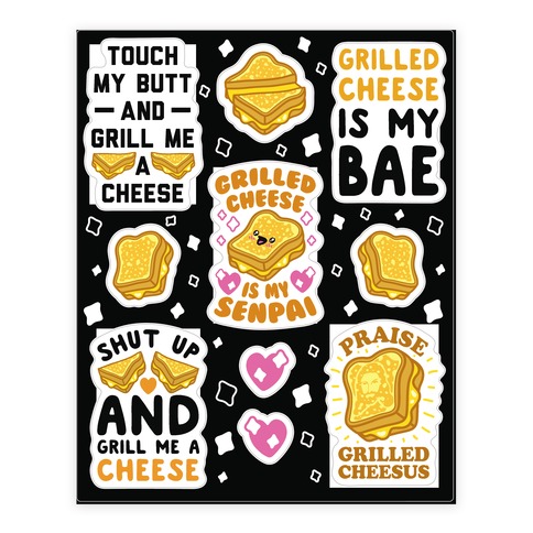 Grilled Cheese  Stickers and Decal Sheet