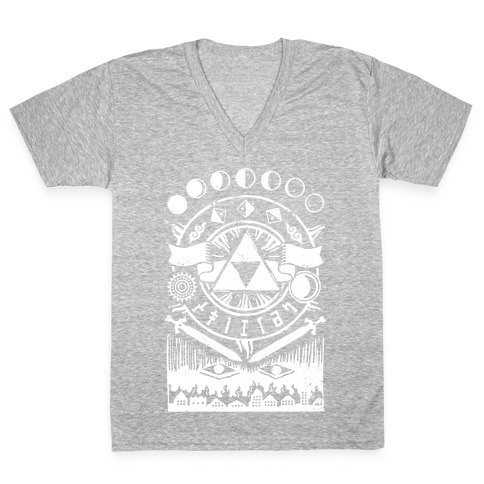 Hyrule Occult Symbols V-Neck Tee Shirt